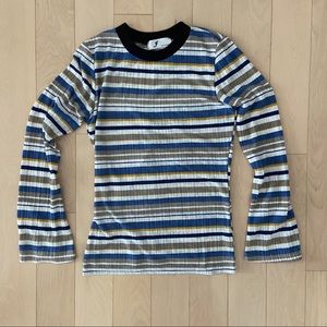 Bell Sleeve Striped Shirt
